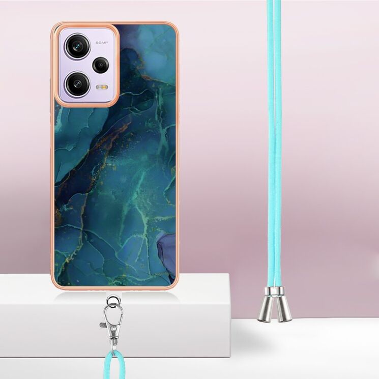 Защитный чехол Deexe Marble Case with Strap для Xiaomi Poco X5 Pro / Redmi Note 12 Pro - Green: фото 3 из 7