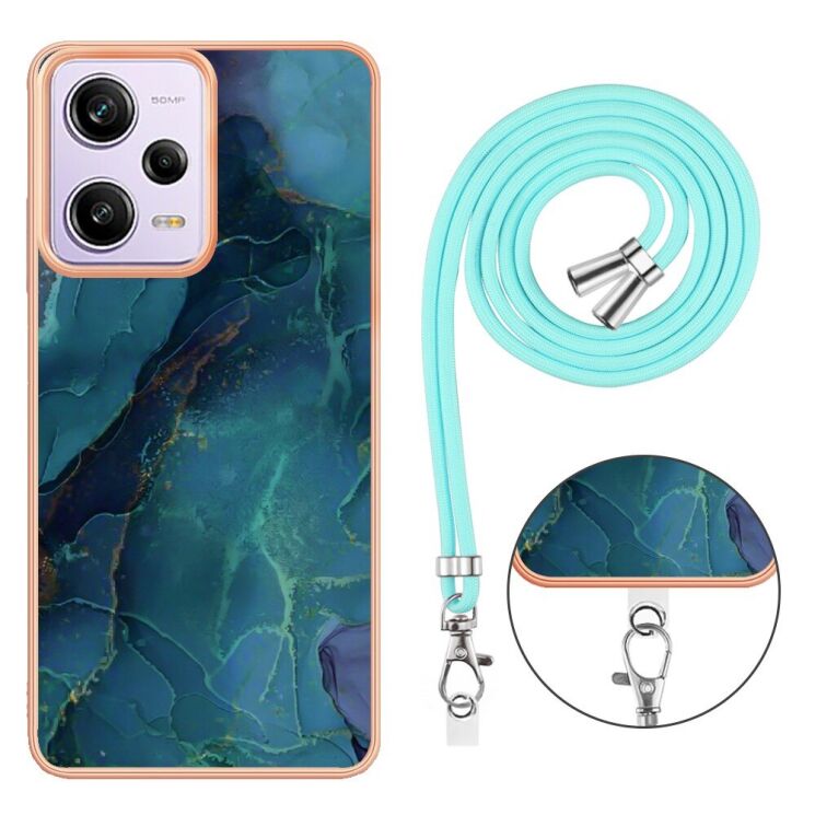 Защитный чехол Deexe Marble Case with Strap для Xiaomi Poco X5 Pro / Redmi Note 12 Pro - Green: фото 4 из 7