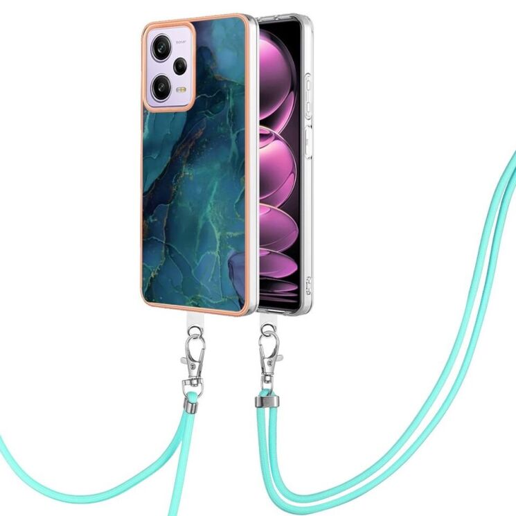 Защитный чехол Deexe Marble Case with Strap для Xiaomi Poco X5 Pro / Redmi Note 12 Pro - Green: фото 1 из 7