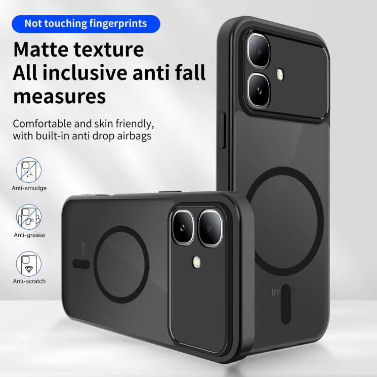 Защитный чехол Deexe Matte Skin with MagSafe для Infinix Smart 20 - Transparent: фото 3 из 8