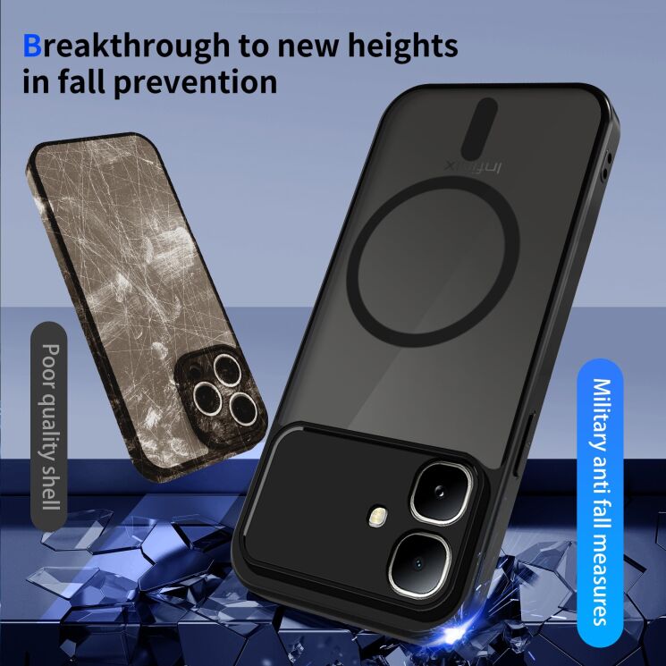Защитный чехол Deexe Matte Skin with MagSafe для Infinix Smart 20 - Transparent: фото 5 из 8