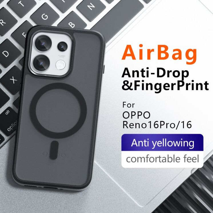 Защитный чехол Deexe Matte Skin with MagSafe для OPPO Reno 16 Pro - Black (413604B) Защитный чехол Deexe Matte Skin with MagSafe для OPPO Reno 16 Pro - Black: фото 6 из 14