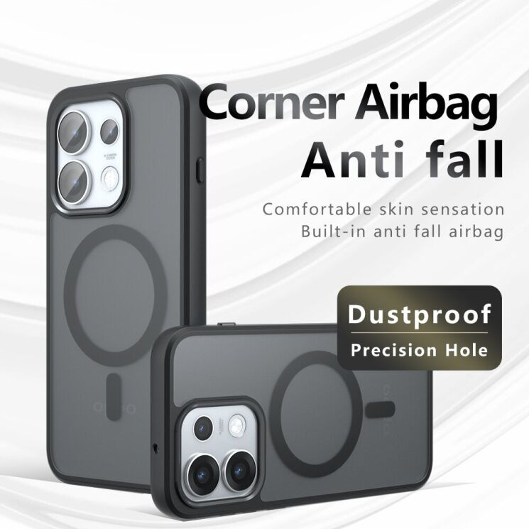 Защитный чехол Deexe Matte Skin with MagSafe для OPPO Reno 16 Pro - Black (413604B) Защитный чехол Deexe Matte Skin with MagSafe для OPPO Reno 16 Pro - Black: фото 5 из 14
