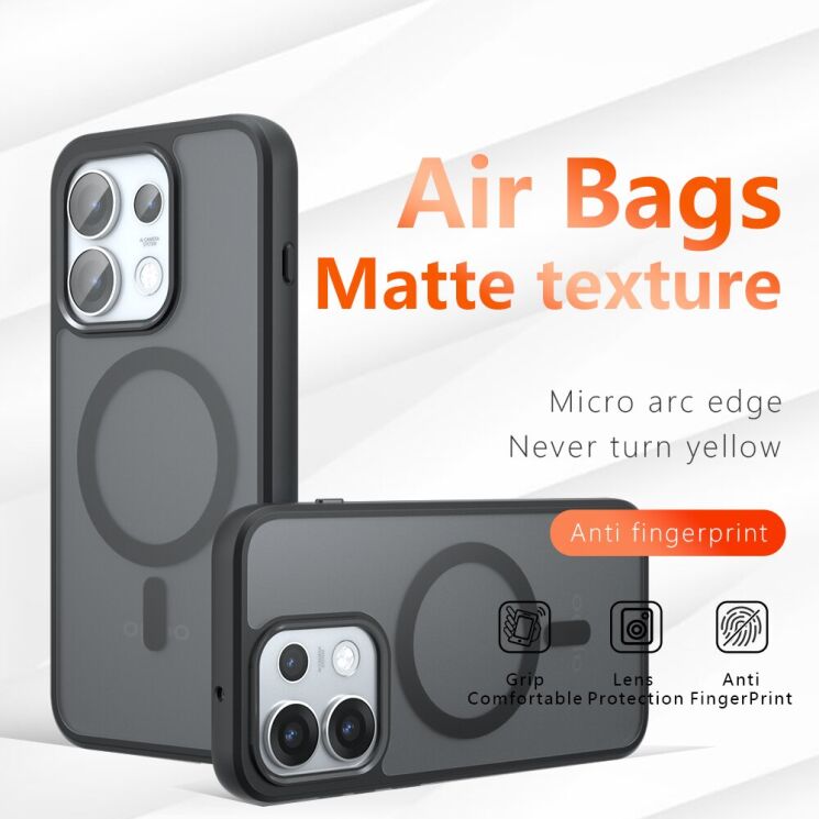Защитный чехол Deexe Matte Skin with MagSafe для OPPO Reno 16 Pro - Black (413604B) Защитный чехол Deexe Matte Skin with MagSafe для OPPO Reno 16 Pro - Black: фото 4 из 14