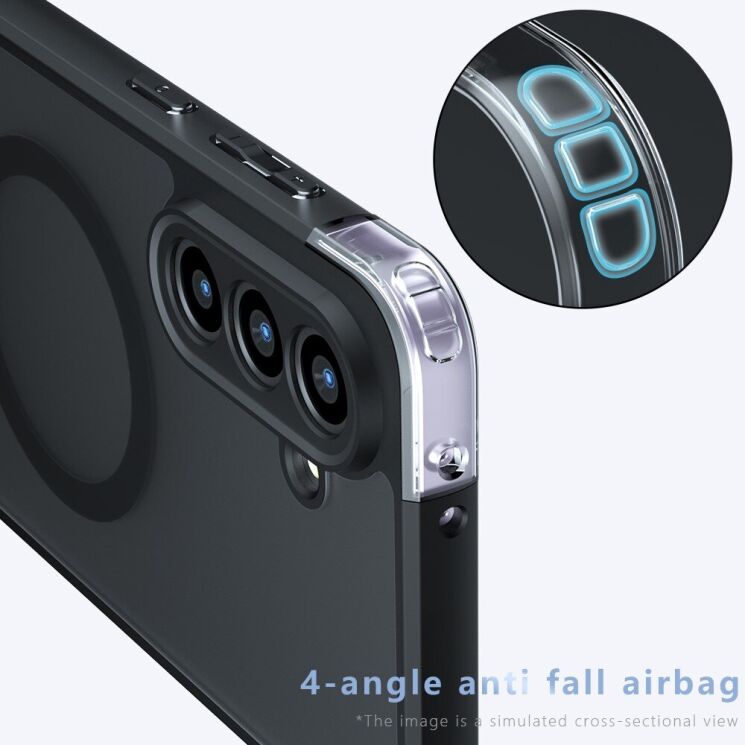 Защитный чехол Deexe Matte Skin with MagSafe для Samsung Galaxy A56 (A566) - Black: фото 5 из 11