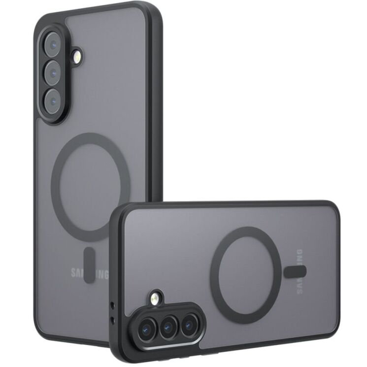 Защитный чехол Deexe Matte Skin with MagSafe для Samsung Galaxy A56 (A566) - Black: фото 1 из 11