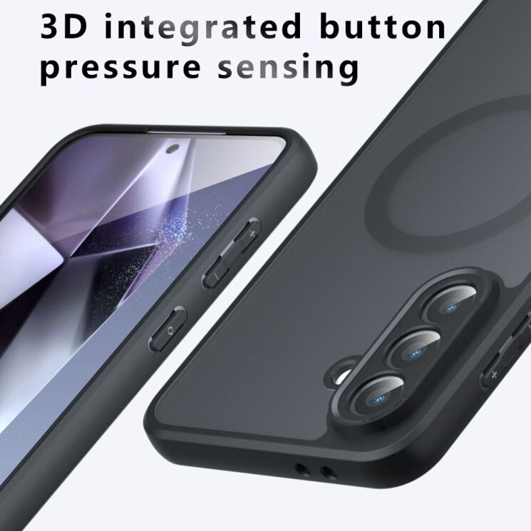 Защитный чехол Deexe Matte Skin with MagSafe для Samsung Galaxy A56 (A566) - Black: фото 9 из 11