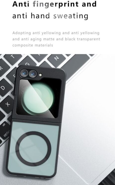Защитный чехол Deexe Matte Skin with MagSafe (FF) для Samsung Galaxy Flip 6 - Black: фото 12 из 13
