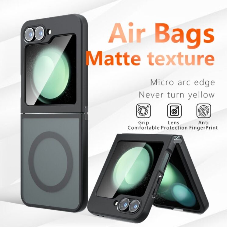 Защитный чехол Deexe Matte Skin with MagSafe (FF) для Samsung Galaxy Flip 6 - Black: фото 2 из 13