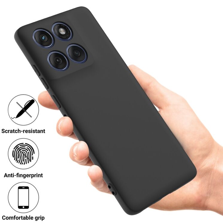 Защитный чехол Deexe Silicone Case для Motorola Edge 60 Pro - Black: фото 2 из 8