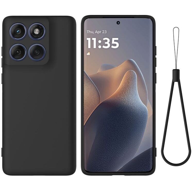 Защитный чехол Deexe Silicone Case для Motorola Edge 60 Pro - Black: фото 1 из 8