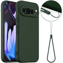 Защитный чехол Deexe Silicone Case with MagSafe для Google Pixel 9 Pro - Dark Green: фото 1 из 9