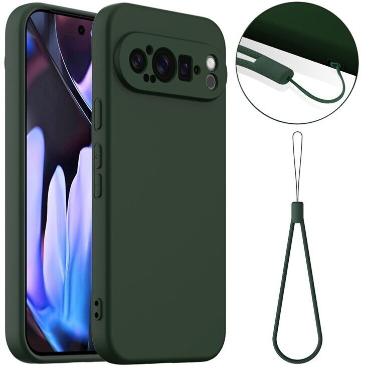 Защитный чехол Deexe Silicone Case with MagSafe для Google Pixel 9 Pro - Dark Green: фото 1 из 9