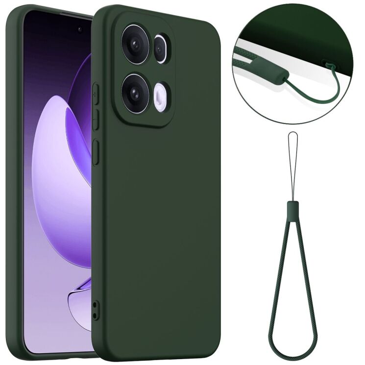 Защитный чехол Deexe Silicone Case with MagSafe для OPPO Reno 13 Pro 5G - Dark Green: фото 1 из 10