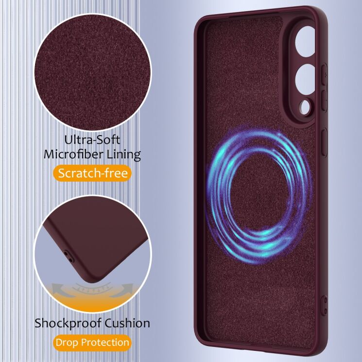 Защитный чехол Deexe Silicone Case with MagSafe для Samsung Galaxy S25 Edge (S937) - Black: фото 8 из 9