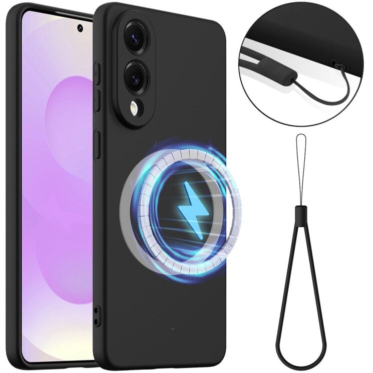 Защитный чехол Deexe Silicone Case with MagSafe для Samsung Galaxy S25 Edge (S937) - Black: фото 1 из 9