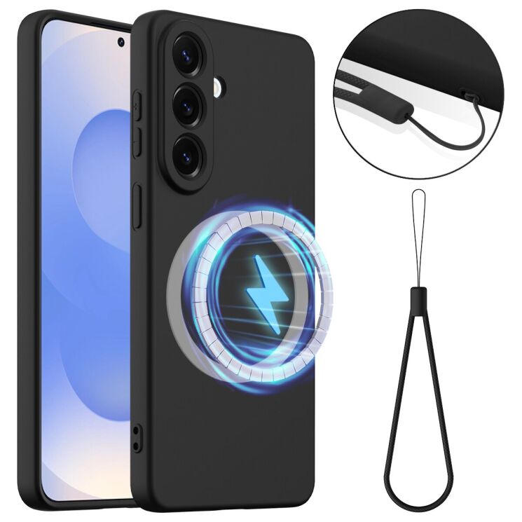 Защитный чехол Deexe Silicone Case with MagSafe для Samsung Galaxy S26 Plus - Black: фото 1 из 9