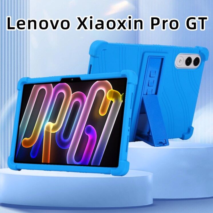 Захисний чохол Deexe Silicone Kickstand для Lenovo Yoga Tab 11.1 - Baby Blue: фото 4 з 19