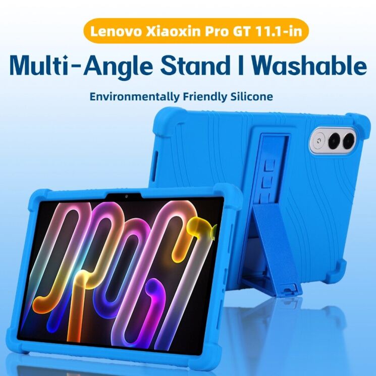 Захисний чохол Deexe Silicone Kickstand для Lenovo Yoga Tab 11.1 - Baby Blue: фото 11 з 19