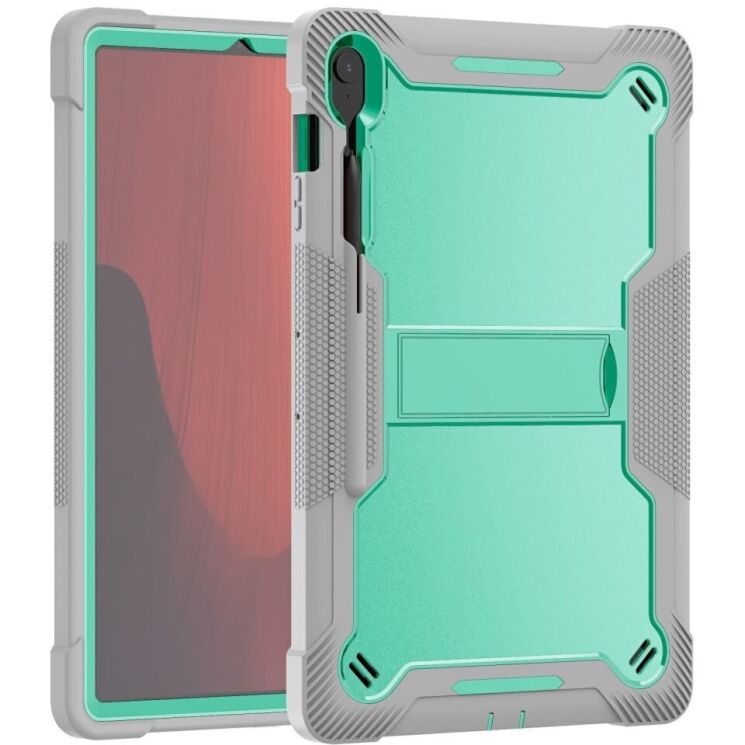 Защитный чехол Deexe Storm Stand для Samsung Galaxy Tab S10 FE Plus - Green / Grey: фото 1 из 8