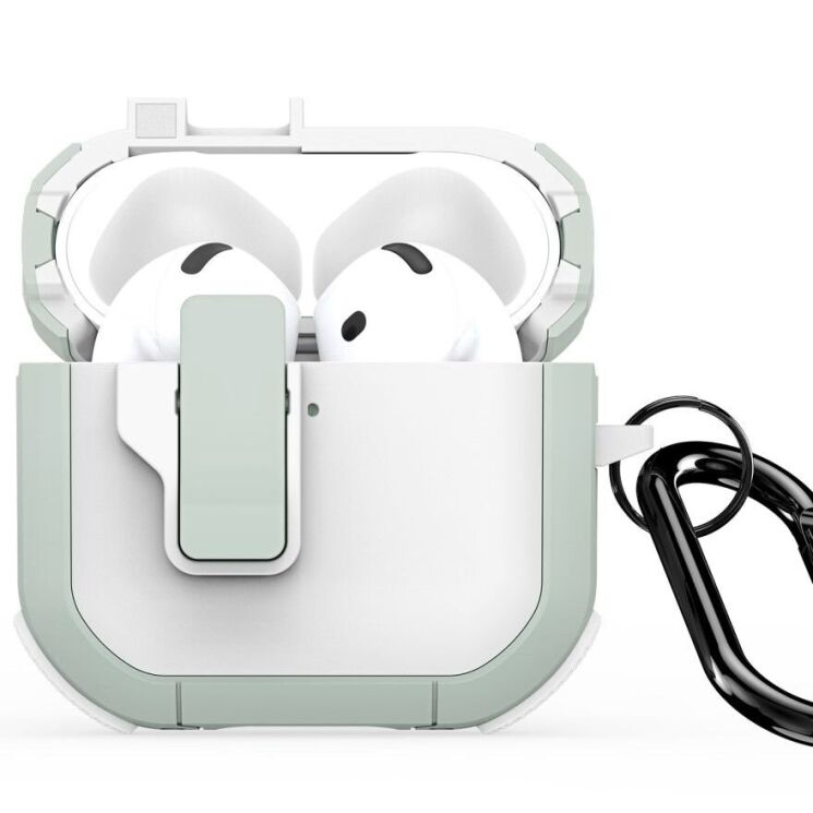 Защитный чехол DUX DUCIS PECP Series для Apple AirPods 4 - White / Green: фото 2 из 11
