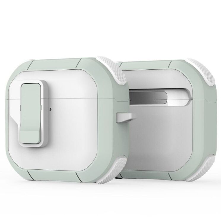 Защитный чехол DUX DUCIS PECP Series для Apple AirPods 4 - White / Green: фото 1 из 11