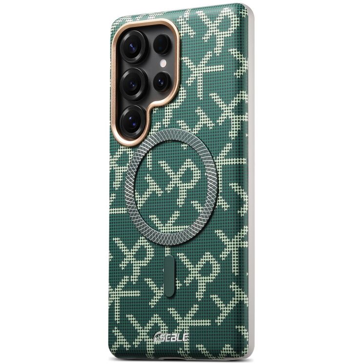 Защитный чехол ESEBLE Letter Pattern Magnetic для Samsung Galaxy S25 Ultra (S938) - Green: фото 2 из 8