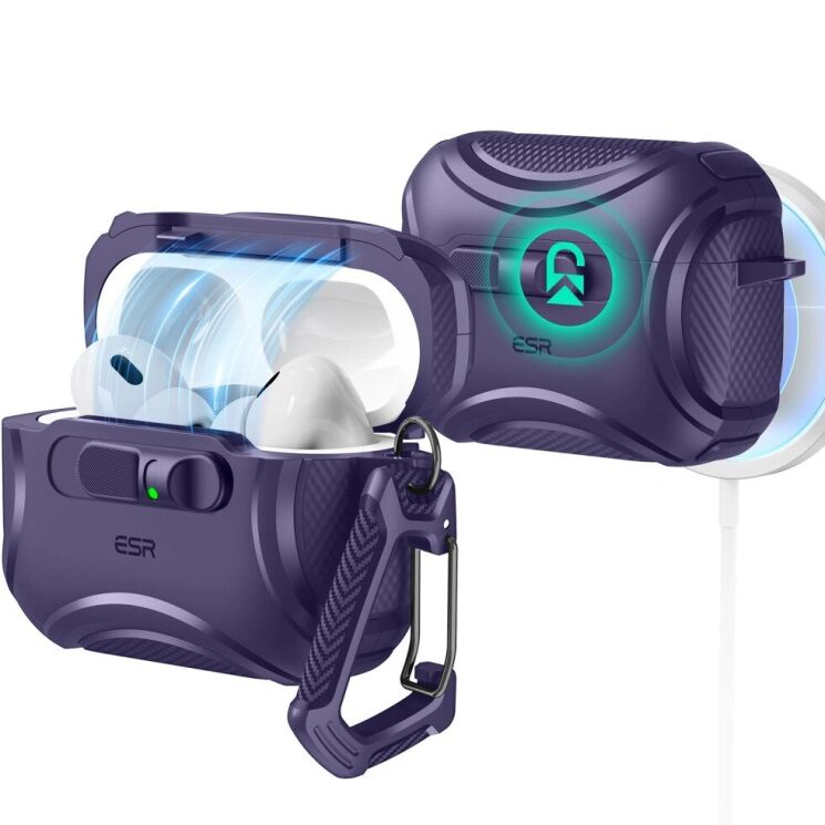 Защитный чехол ESR Cyber Flicklock Magnetic для AirPods Pro 3 (4894240289266) - Purple: фото 1 из 10
