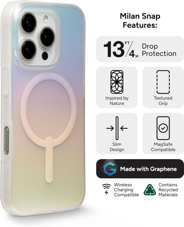Захисний чохол Gear4 Milan Snap для Apple iPhone 16 Pro (702315320) - Iridescent: фото 10 з 12