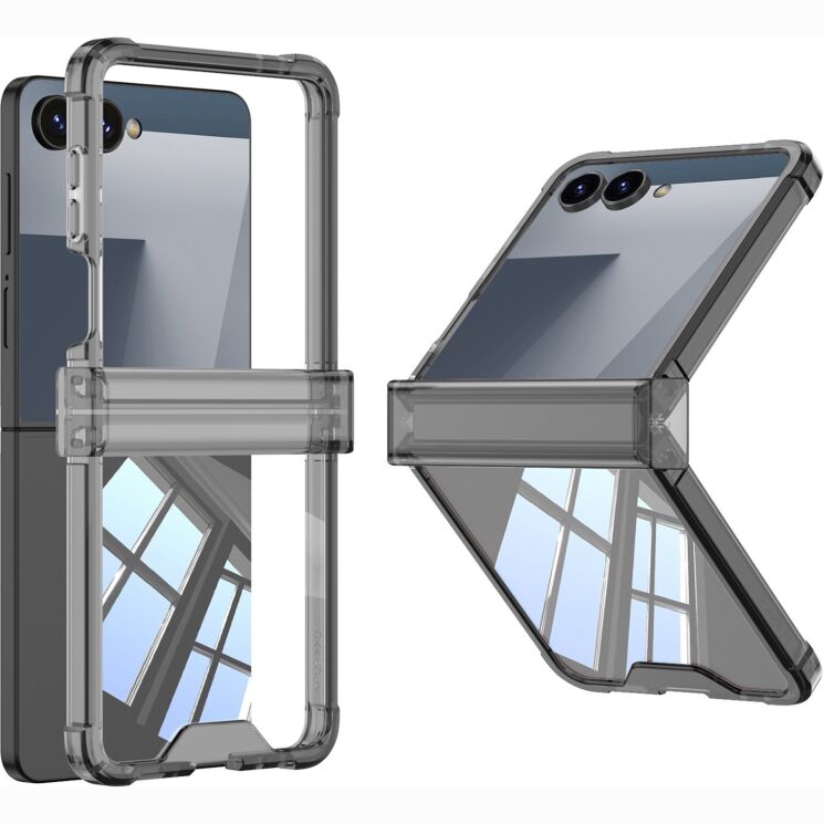 Захисний чохол GKK Airbag Clear Case для Samsung Galaxy Flip 8 - Transparent Black: фото 1 з 8
