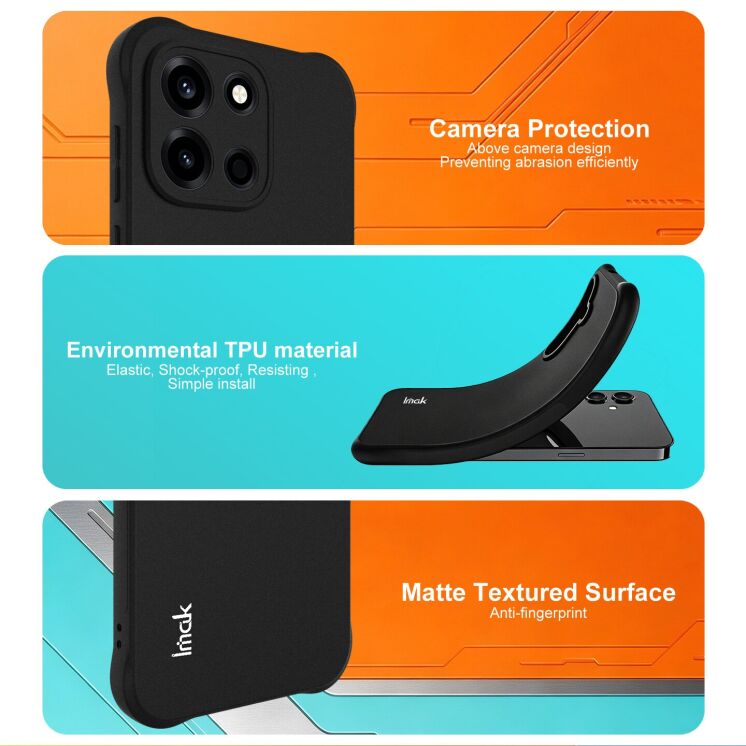 Защитный чехол IMAK Airbag Sand Case для OnePlus Nord 6 - Matte Black: фото 7 из 8