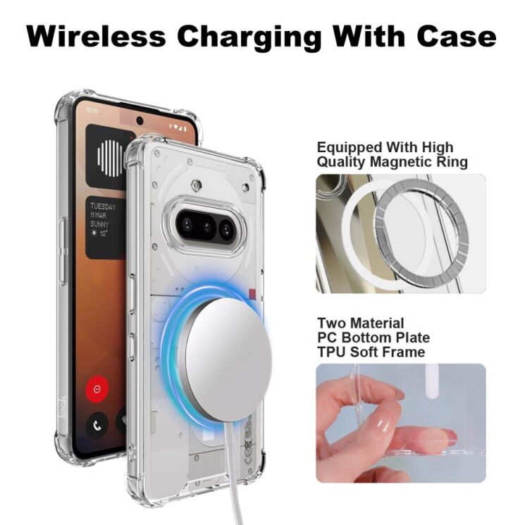 Защитный чехол IMAK Space Shield MagSafe для Nothing Phone (3a) - Transparent: фото 4 из 10