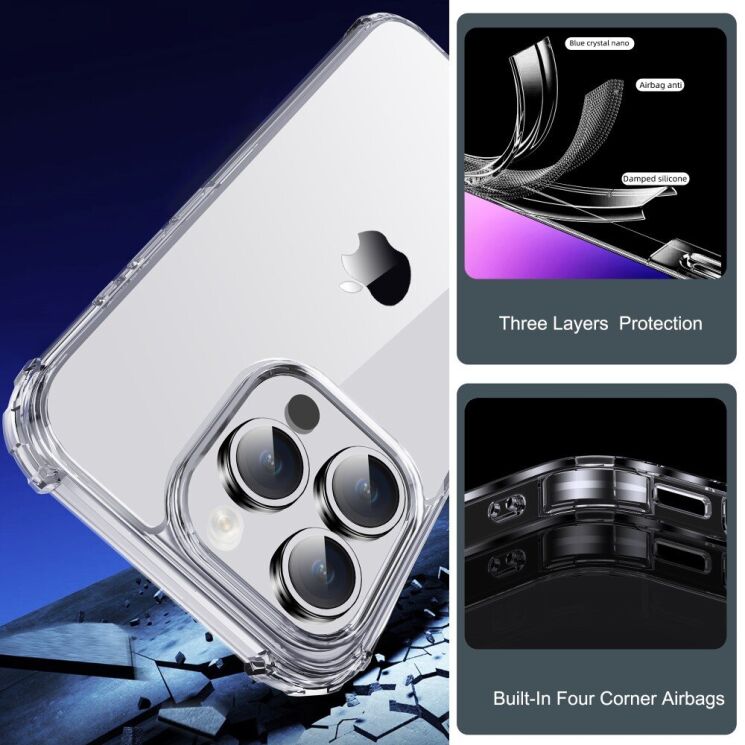 Защитный чехол IPAKY Airbag Series для Apple iPhone 15 Pro - Transparent: фото 5 из 11
