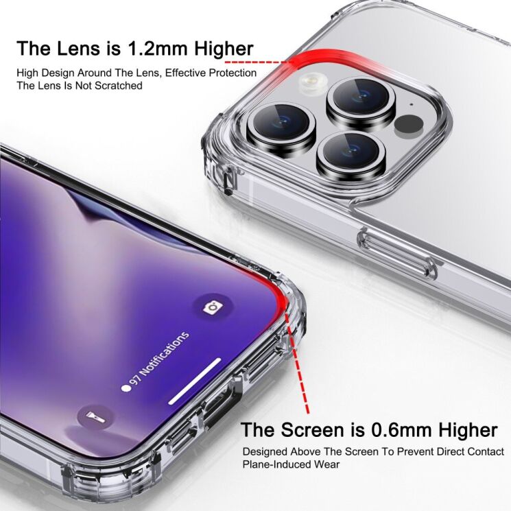 Защитный чехол IPAKY Airbag Series для Apple iPhone 15 Pro - Transparent: фото 6 из 11