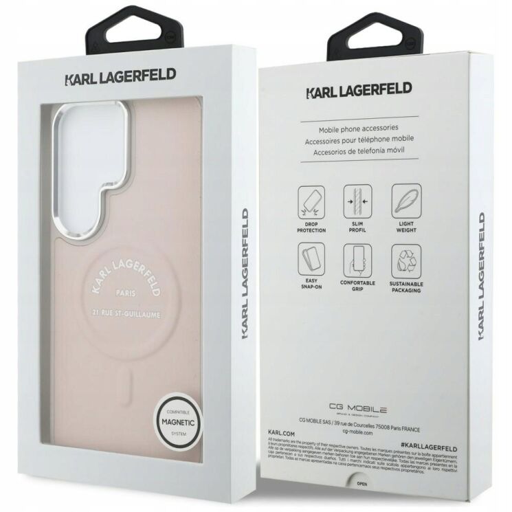 Захисний чохол Karl Lagerfeld Embossed Ring RSG Logo MagSafe для Samsung Galaxy S26 Ultra (S948) KLHMS26LPSKRSGEP - Pink: фото 8 з 8