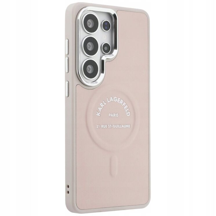 Захисний чохол Karl Lagerfeld Embossed Ring RSG Logo MagSafe для Samsung Galaxy S26 Ultra (S948) KLHMS26LPSKRSGEP - Pink: фото 3 з 8