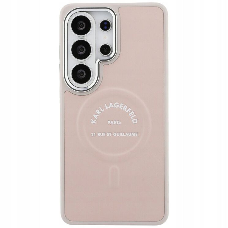 Захисний чохол Karl Lagerfeld Embossed Ring RSG Logo MagSafe для Samsung Galaxy S26 Ultra (S948) KLHMS26LPSKRSGEP - Pink: фото 2 з 8