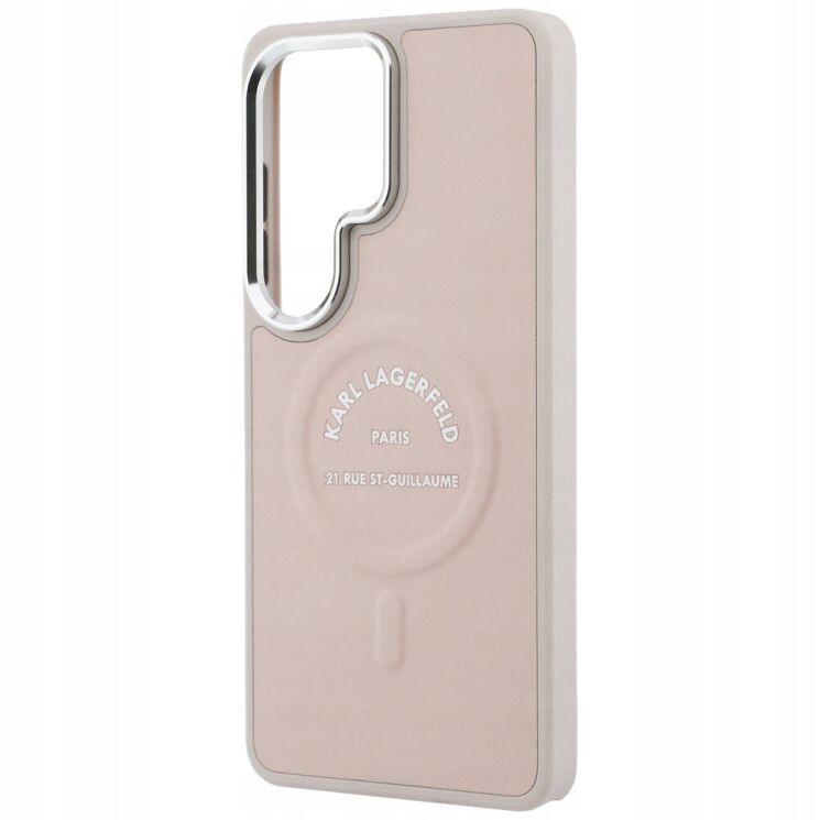 Захисний чохол Karl Lagerfeld Embossed Ring RSG Logo MagSafe для Samsung Galaxy S26 Ultra (S948) KLHMS26LPSKRSGEP - Pink: фото 6 з 8