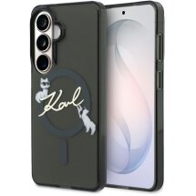 Защитный чехол Karl Lagerfeld IML Choupettes Karl Script Logo MagSafe для Samsung Galaxy S26 (KLHMS26S5HKSCAK) - Black: фото 1 из 8