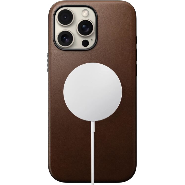 Защитный чехол Nomad Modern Leather Case для Apple iPhone 16 Pro Max (NM01692485) - Brown: фото 3 из 12