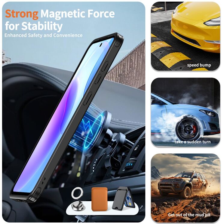 Захисний чохол Reframe Grip MagSafe для Samsung Galaxy A17 (A175) - Black: фото 2 з 6