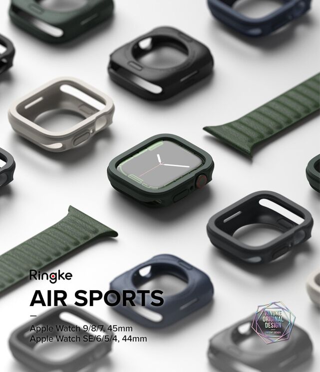Защитный чехол Ringke Air Sports для Apple Watch 45 mm (7 / 8 / 9 Series) 8809848200694 - Black (304715B) Защитный чехол Ringke Air Sports для Apple Watch 45 mm (7 / 8 / 9 Series) 8809848200694 - Black: фото 2 из 10
