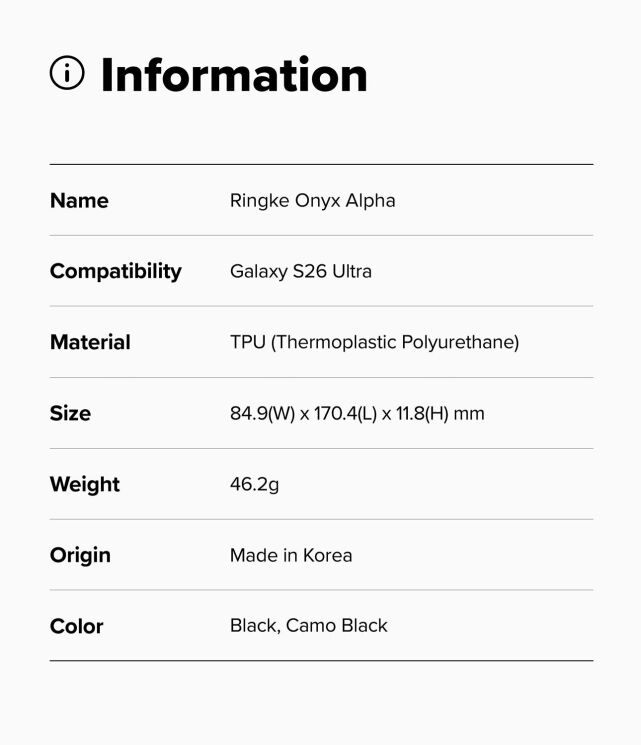 Защитный чехол Ringke Onyx Alfa для Samsung Galaxy S26 Ultra (S948) 8800328816084 - Black: фото 15 из 15