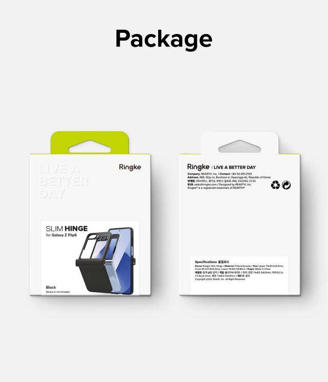 Захисний чохол Ringke Slim Hinge для Samsung Galaxy Flip 7 FE / Flip 6 (8809961788277) - Black: фото 20 з 20