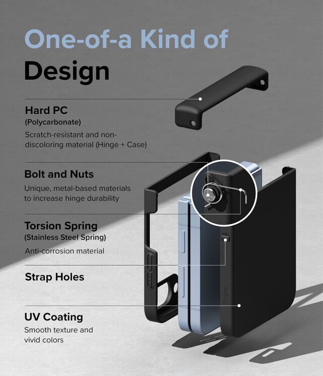 Захисний чохол Ringke Slim Hinge для Samsung Galaxy Flip 7 FE / Flip 6 (8809961788277) - Black: фото 11 з 20