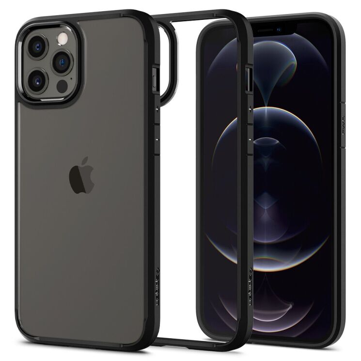 Защитный чехол Spigen (SGP) Crystal Hybrid для Apple iPhone 12 Pro Max - Matte Black: фото 1 из 8