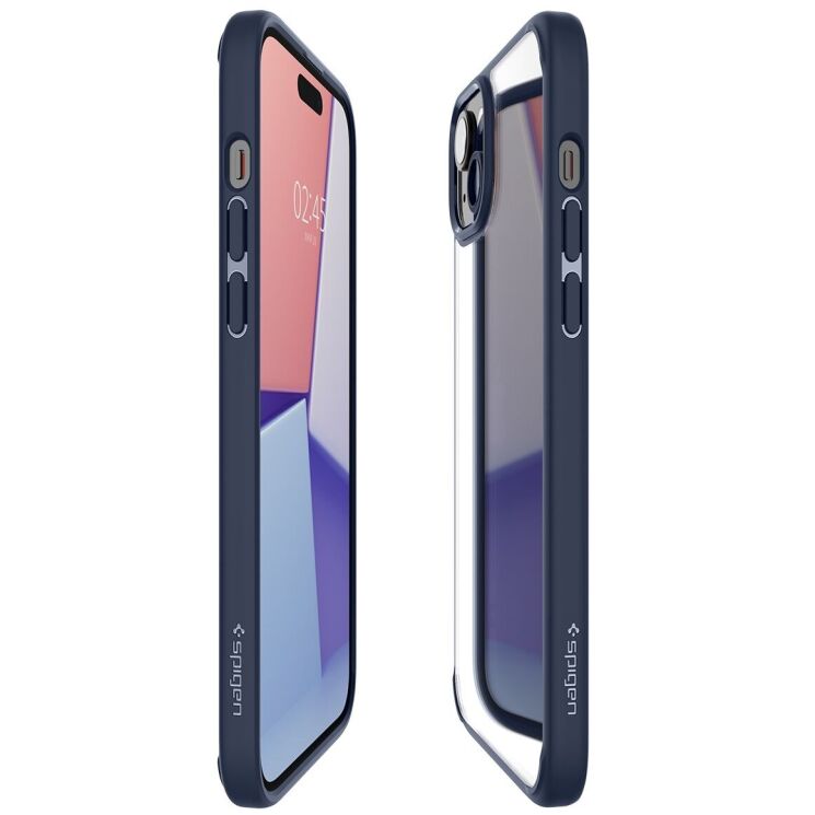 Защитный чехол Spigen (SGP) Crystal Hybrid для Apple iPhone 15 Plus - Navy Blue: фото 6 из 15