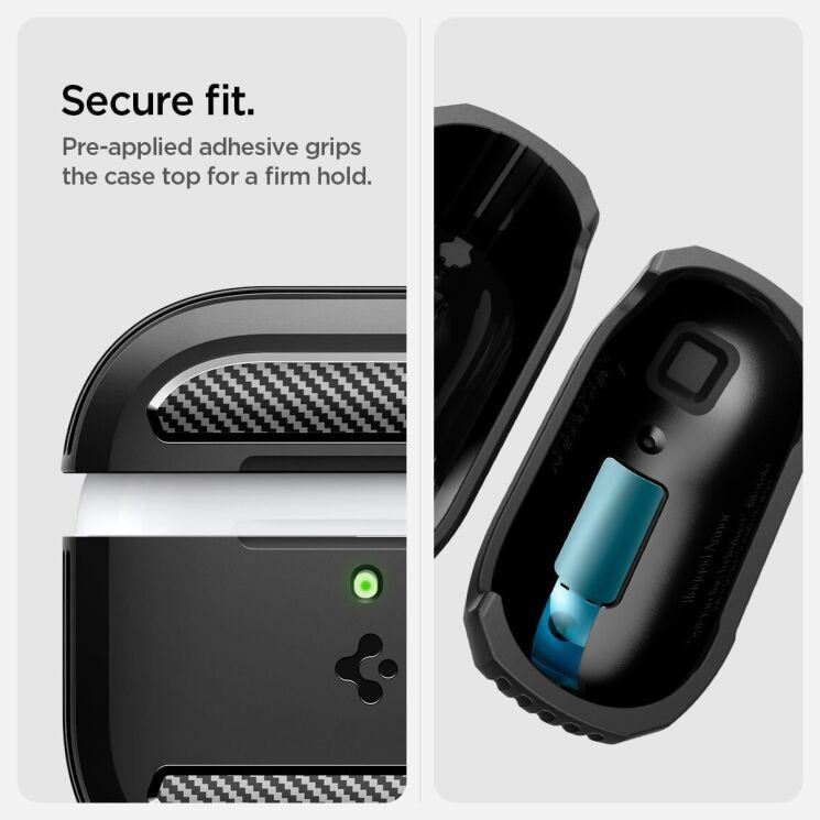 Защитный чехол Spigen (SGP) Rugged Armor (FH) для Apple AirPods 4 - Black: фото 14 из 15