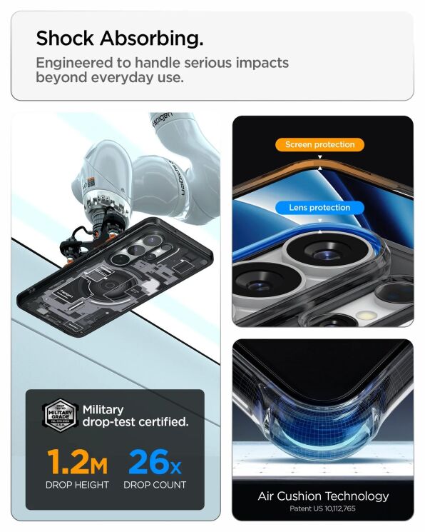 Захисний чохол Spigen Ultra Hybrid Zero One (MagFit) для Samsung Galaxy S26 Ultra (S948) ACS10683 - One White: фото 11 з 14