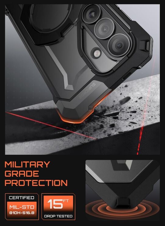 Защитный чехол Supcase UB Grip MagSafe для Samsung Galaxy S26 (S942) 843439160828 - Black: фото 5 из 9